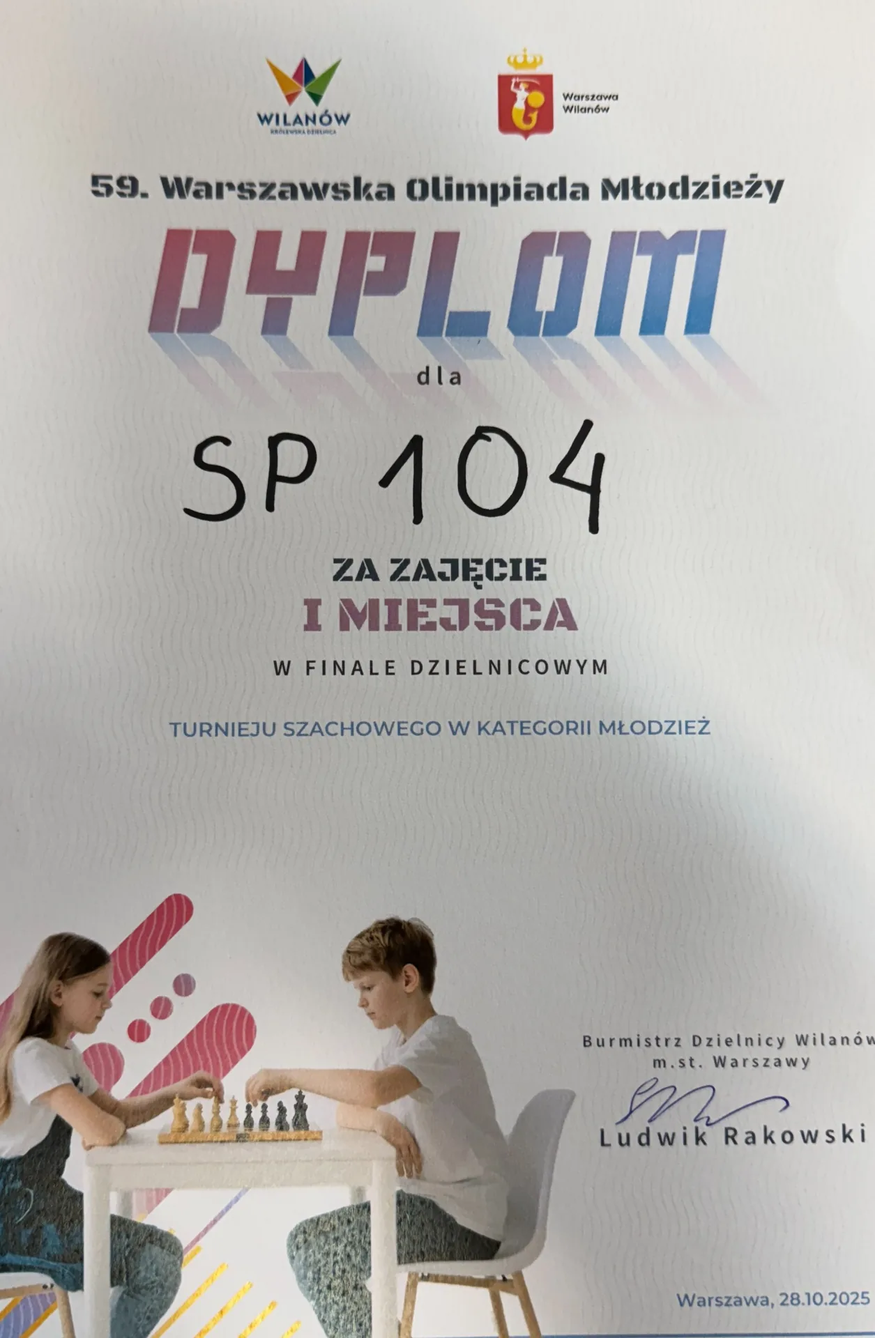 Sukces szachowy SP104. - zdjecie 1