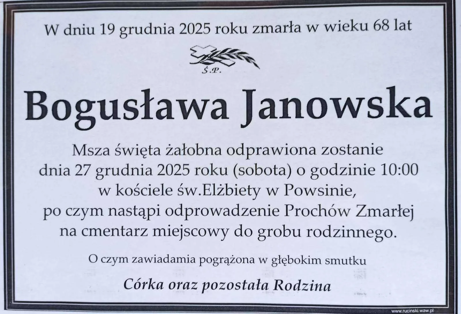 Z głębokim żalem zawiadamiamy - zdjecie 1